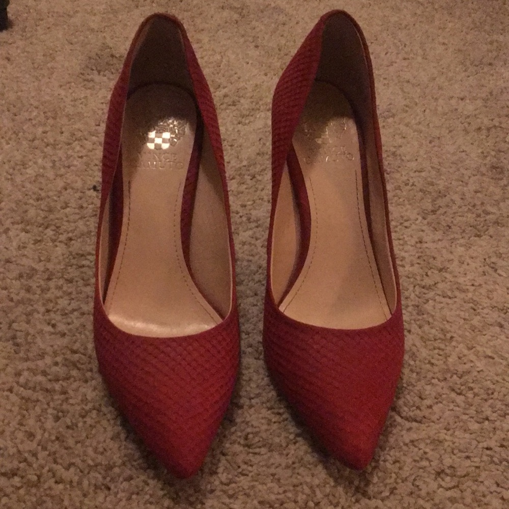 Vince Camuto Red Suede Heels!